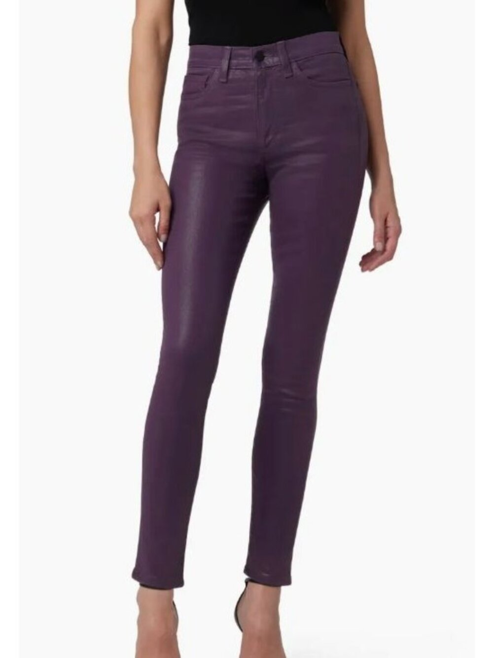 Joes Coated High Waist Ankle Jeans In Plum Perfect